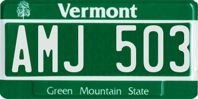 VT license plate AMJ503