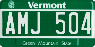 VT license plate AMJ504