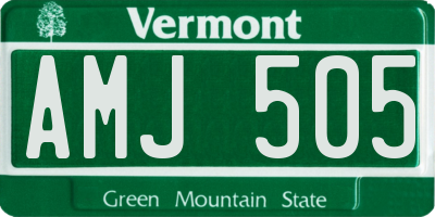 VT license plate AMJ505