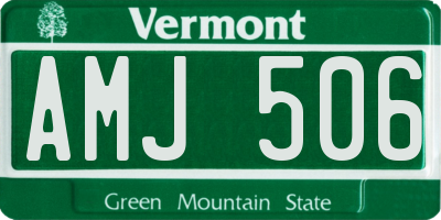 VT license plate AMJ506