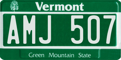 VT license plate AMJ507
