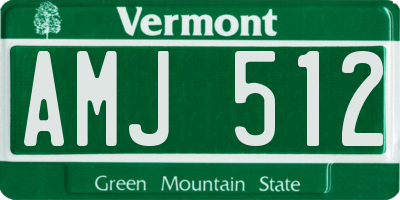 VT license plate AMJ512