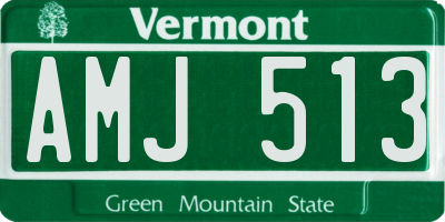 VT license plate AMJ513