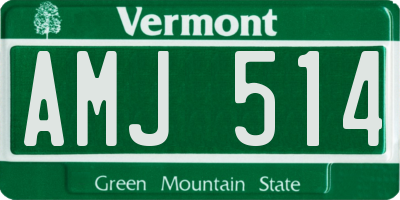 VT license plate AMJ514