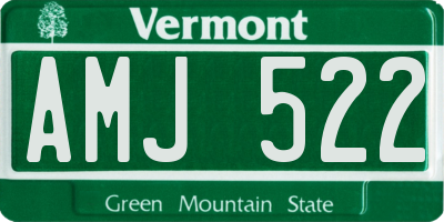 VT license plate AMJ522
