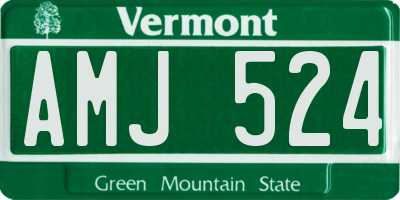 VT license plate AMJ524