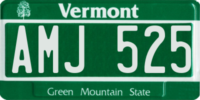 VT license plate AMJ525