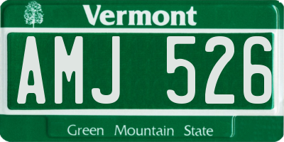 VT license plate AMJ526