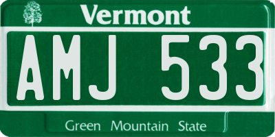 VT license plate AMJ533