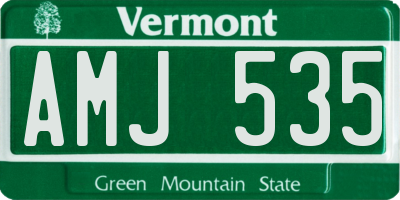 VT license plate AMJ535