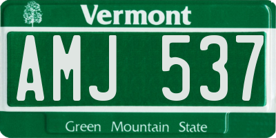 VT license plate AMJ537