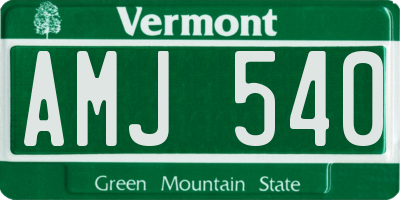 VT license plate AMJ540