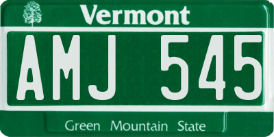 VT license plate AMJ545