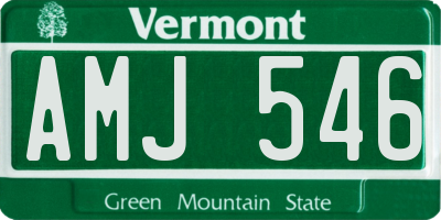 VT license plate AMJ546