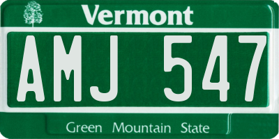 VT license plate AMJ547