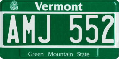 VT license plate AMJ552