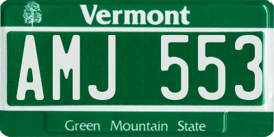VT license plate AMJ553