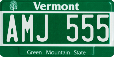 VT license plate AMJ555