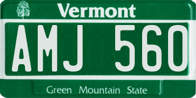 VT license plate AMJ560