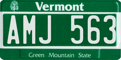 VT license plate AMJ563