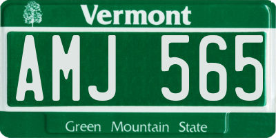 VT license plate AMJ565