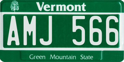 VT license plate AMJ566