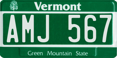 VT license plate AMJ567