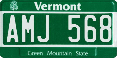 VT license plate AMJ568