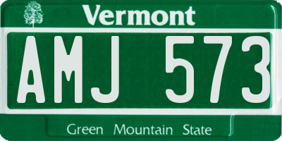 VT license plate AMJ573