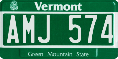 VT license plate AMJ574