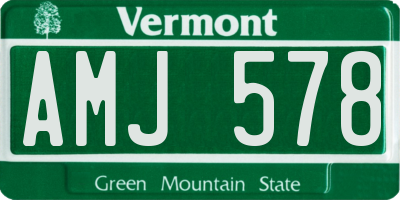 VT license plate AMJ578