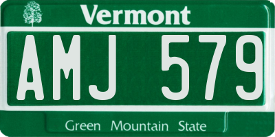 VT license plate AMJ579