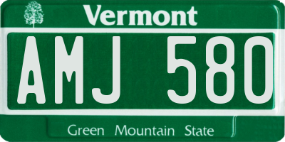 VT license plate AMJ580