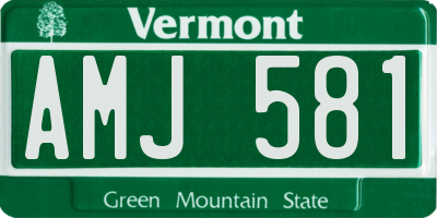 VT license plate AMJ581