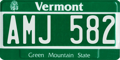 VT license plate AMJ582