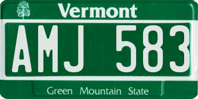 VT license plate AMJ583