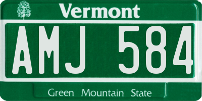 VT license plate AMJ584