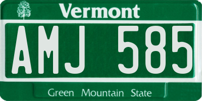 VT license plate AMJ585