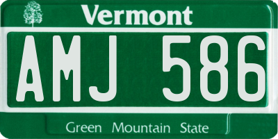 VT license plate AMJ586