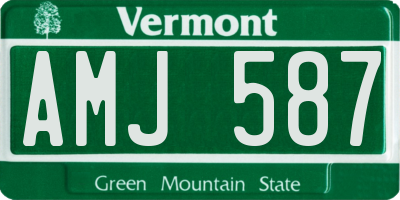 VT license plate AMJ587