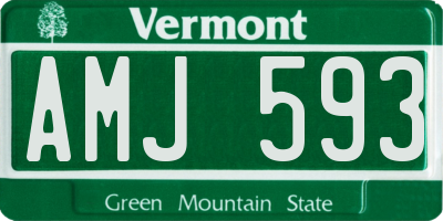 VT license plate AMJ593