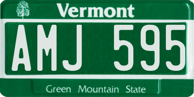 VT license plate AMJ595