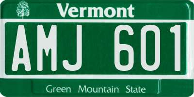 VT license plate AMJ601