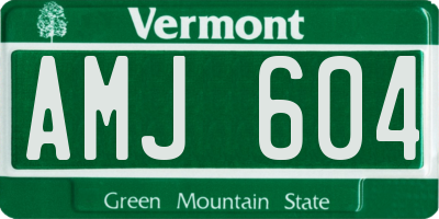 VT license plate AMJ604