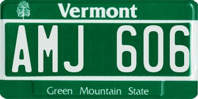 VT license plate AMJ606