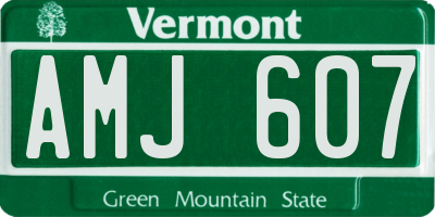 VT license plate AMJ607