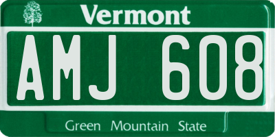 VT license plate AMJ608