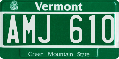 VT license plate AMJ610