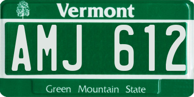 VT license plate AMJ612