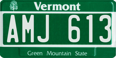 VT license plate AMJ613